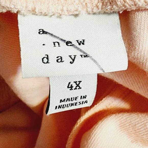 A New Day Blush Pink Mid-Rise Terry Cloth Pull-On Shorts 4X NEW - Picture 4 of 5